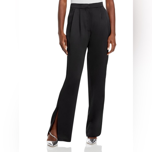 Wayf Prince Womens High Rise Wide Leg Trouser Pants XS black - Picture 1 of 9